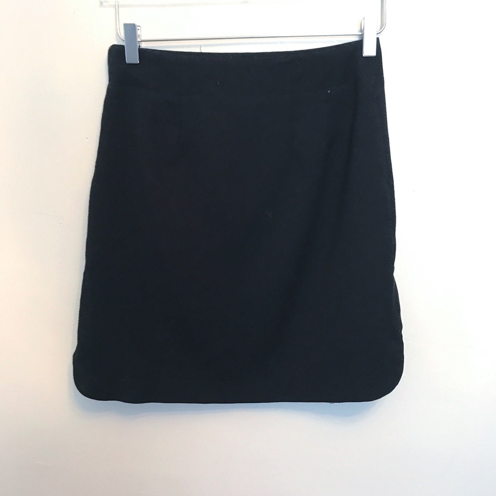 Loft Black A-line Skirt Side Zip/Snap Closure XS